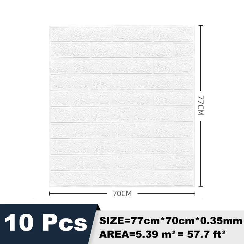 10 pieces wall stickers self adhesive imitation brick wallpaper christmas new year 2022 decorations for home room kitchen decor free global shipping