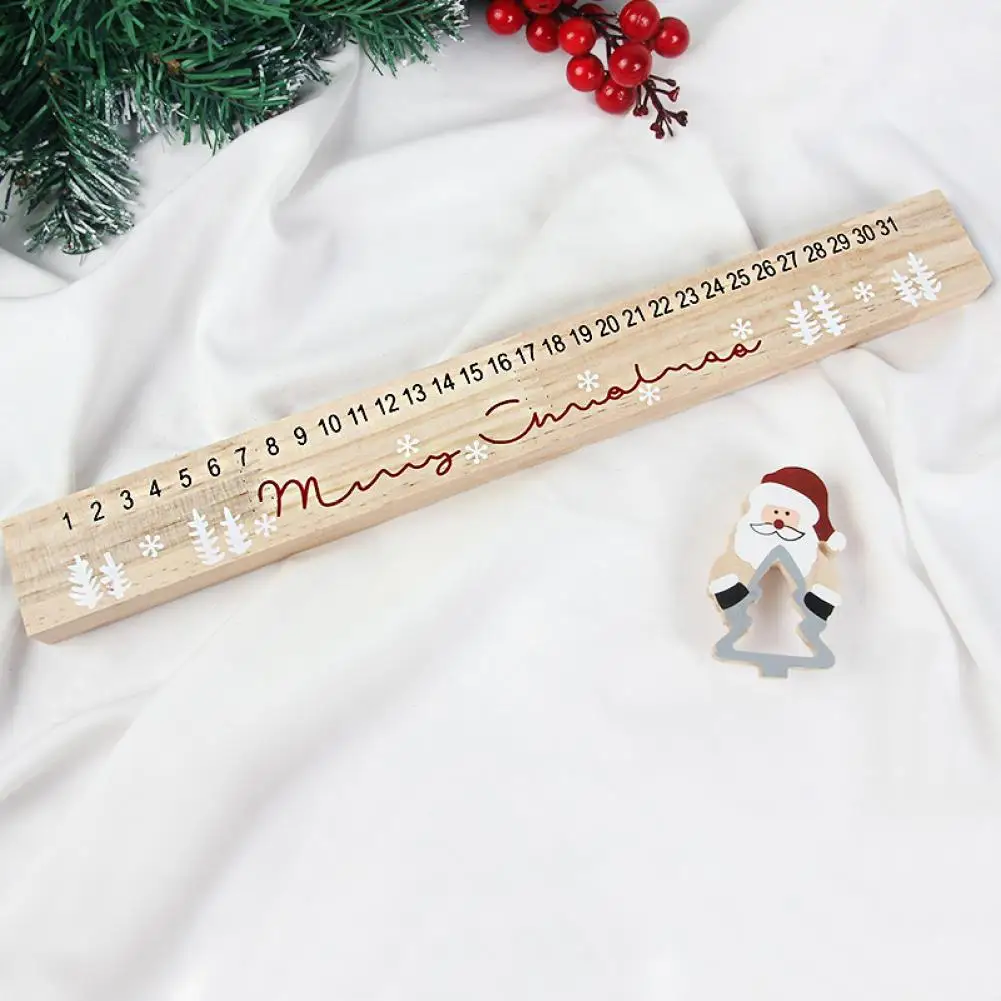 

DIY Christmas Calendar Countdown Wooden Santa Claus Ornaments Creative Advent Calendar Home Decoration Gift For Friends Kids