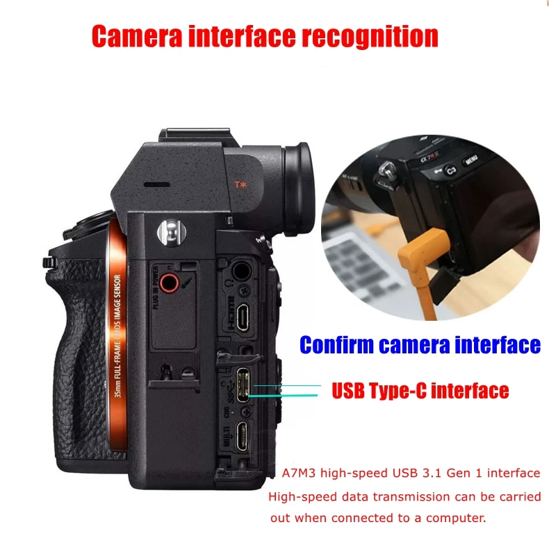 USB-кабель toType-c для камеры Sony A7R3 A7M3 A73 Nikon Z7 Z6 Canon EOS R Fuji XT3 | Электроника