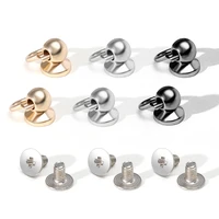 10pcs metal ball post with o ring studs rivets nail screw back round head spot spikes leather craft phone case decor accessories