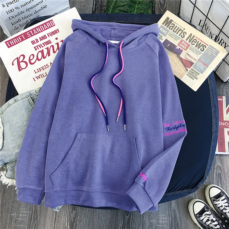 Autumn new Korea ulzzang Harajuku vintage BF simple hooded sweatshirt women ins fashion loose hooded casual female sweatshirt