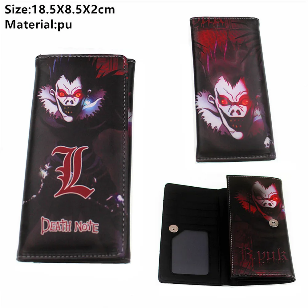 

Anime Death Note L PU Casual Wallet Long Leather Button Photo Card Holders Layers Purses Coin Cosplay Boys Girls Handbag Cute