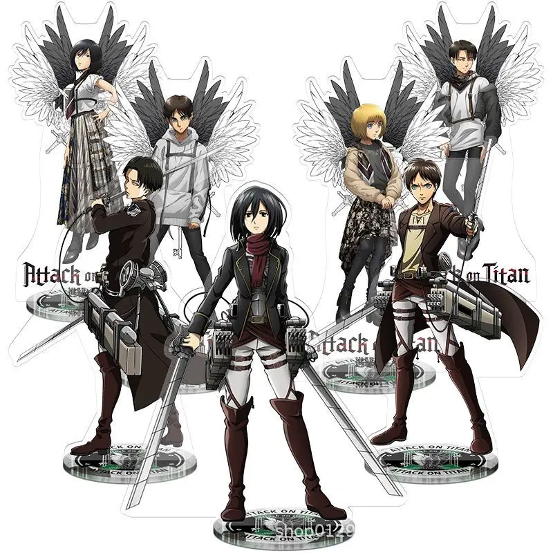 

Attack On Titan Anime Figure Mikasa·Ackerman Acrylic Stands Eren Jaeger Character Model Plate Desk Decor Standing Sign Toys