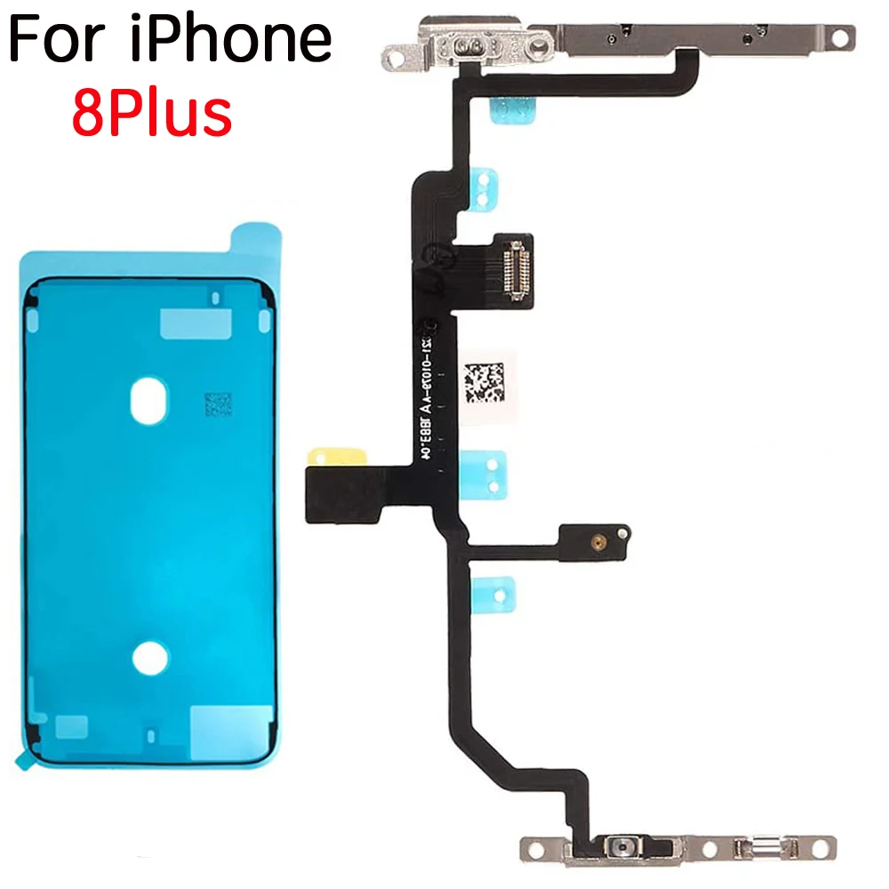 For iPhone 7 7Plus 8G 8 Plus Power Volume Button Silent Switch Flash Light Flex Cable With Bracket + Adhesive Strips images - 6
