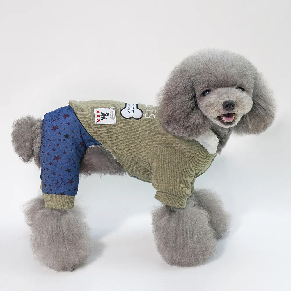 

Winter New Cat Teddy Dog Cotton Jumpsuits Pet Clothes Thick Warm Four-legged Coat Dog Costumes Kawaii Clothes Dog Clothes Winter