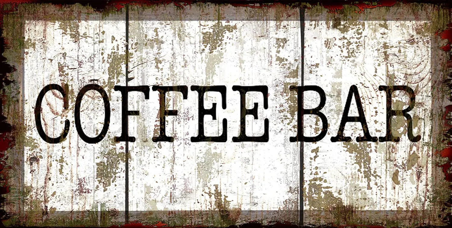 

Coffee Print Poster Thick Tinplate Retro Metal Tin Sign Plaque Poster Wall Decor Art Shabby Chic Gift