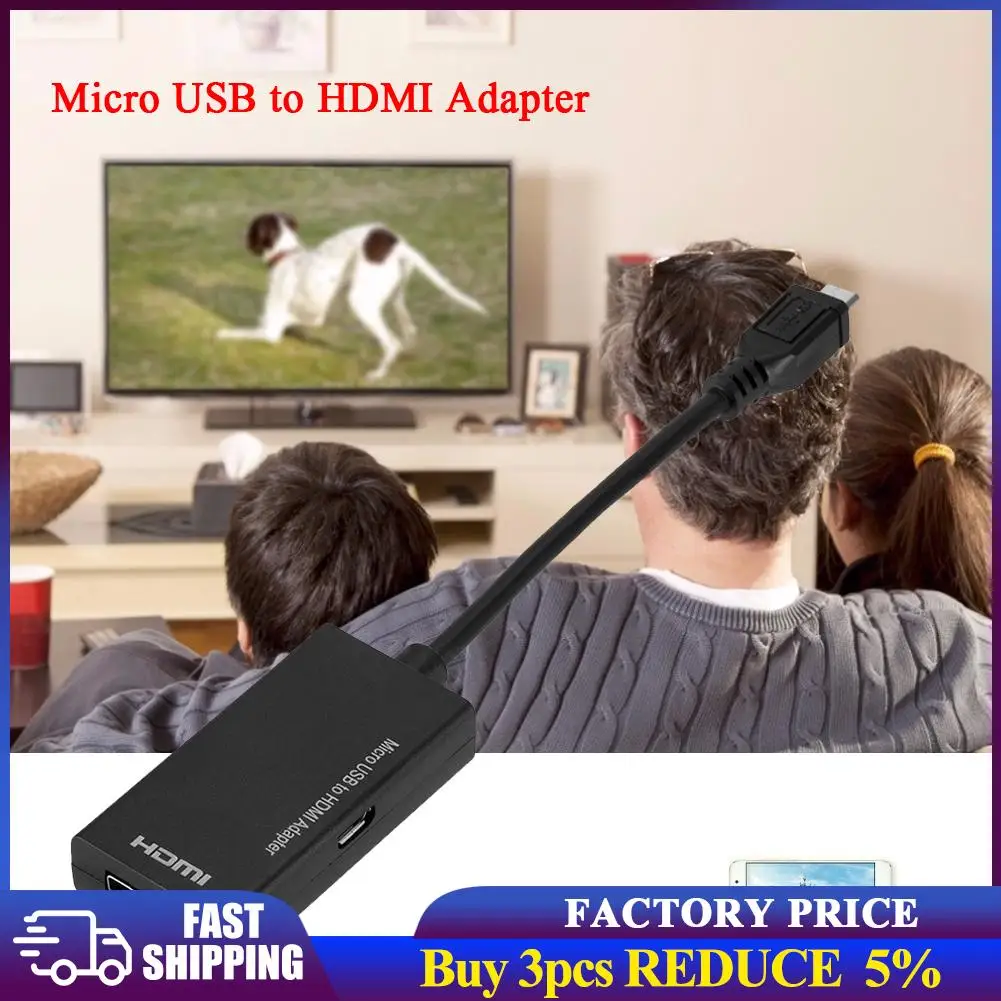 External Video Card Multi Monitor Adapter Micro USB 2.0 to HDTV Cable Adapter Converter for Samsung HTC LG Android Phone
