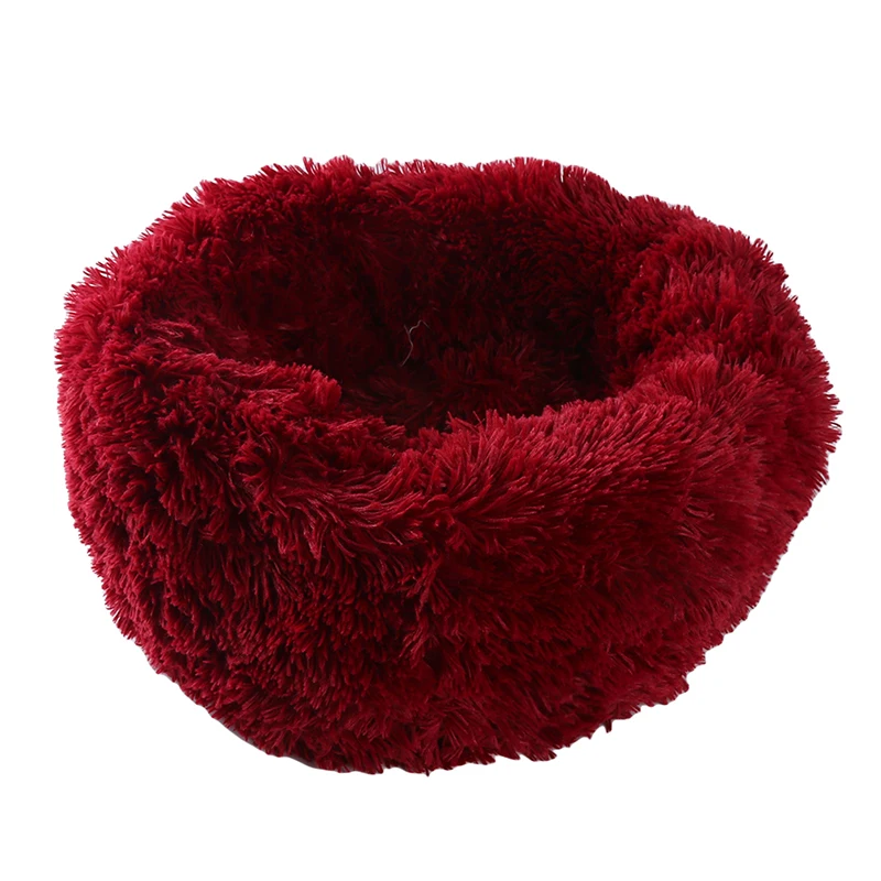 

Long Plush Super Soft Pet Bed Kennel Dog Round Cat Winter Warm Sleeping Bag Puppy Cushion Mat Portable Cat Supplies