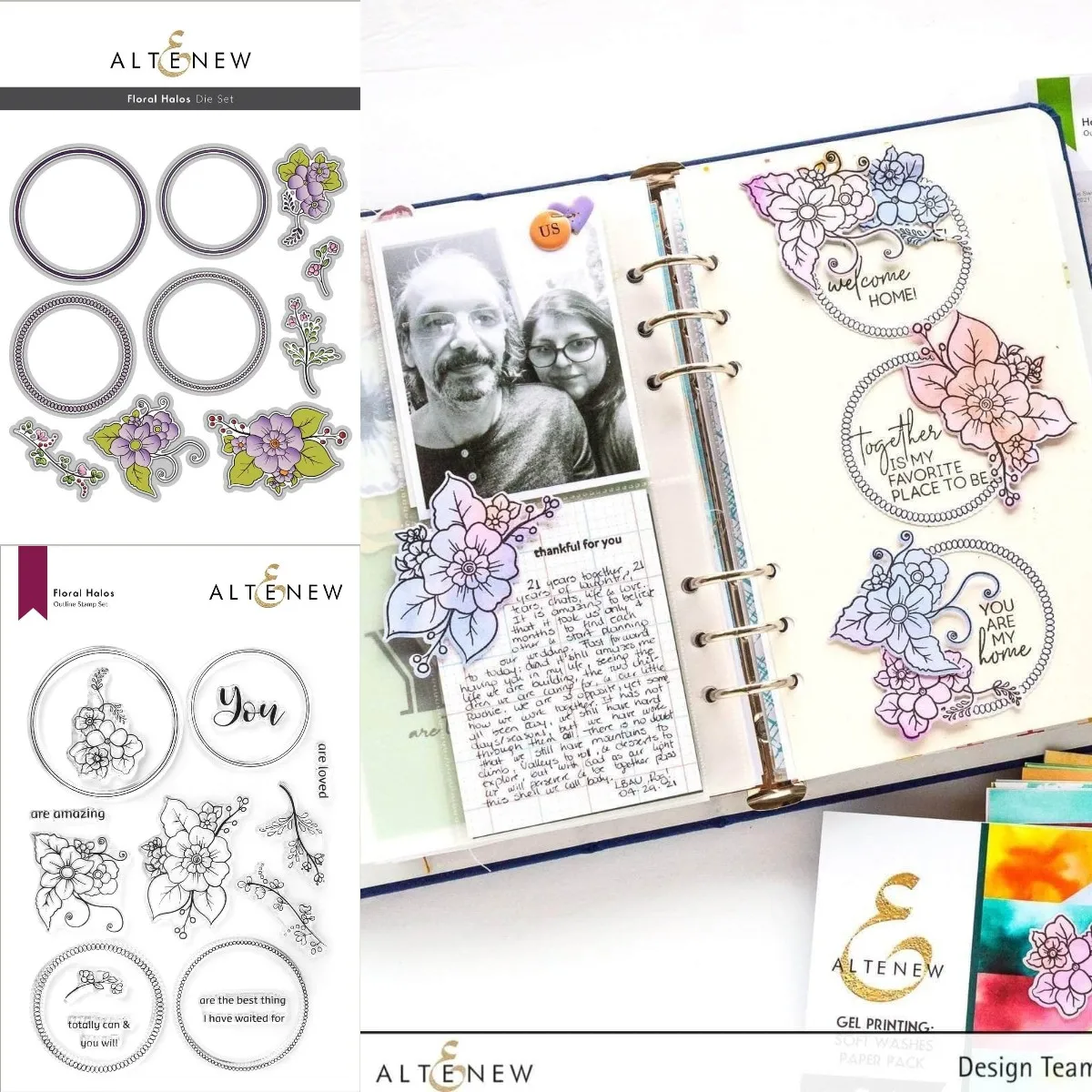 

2021 New Flower Halo Stamp Mold Set Scrapbook Making Album Card Diy Greeting Card Paper Embossing Craft Supplies Hot Selling