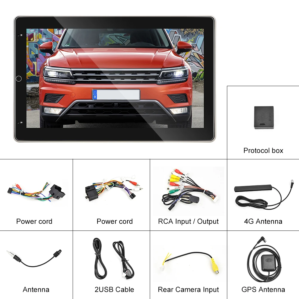 

10 Inches Car Multimedia Player 2G+32G GPS Navigation Canbus Car Radio with Rotatable HD Screen for VW Passat Golf Seat