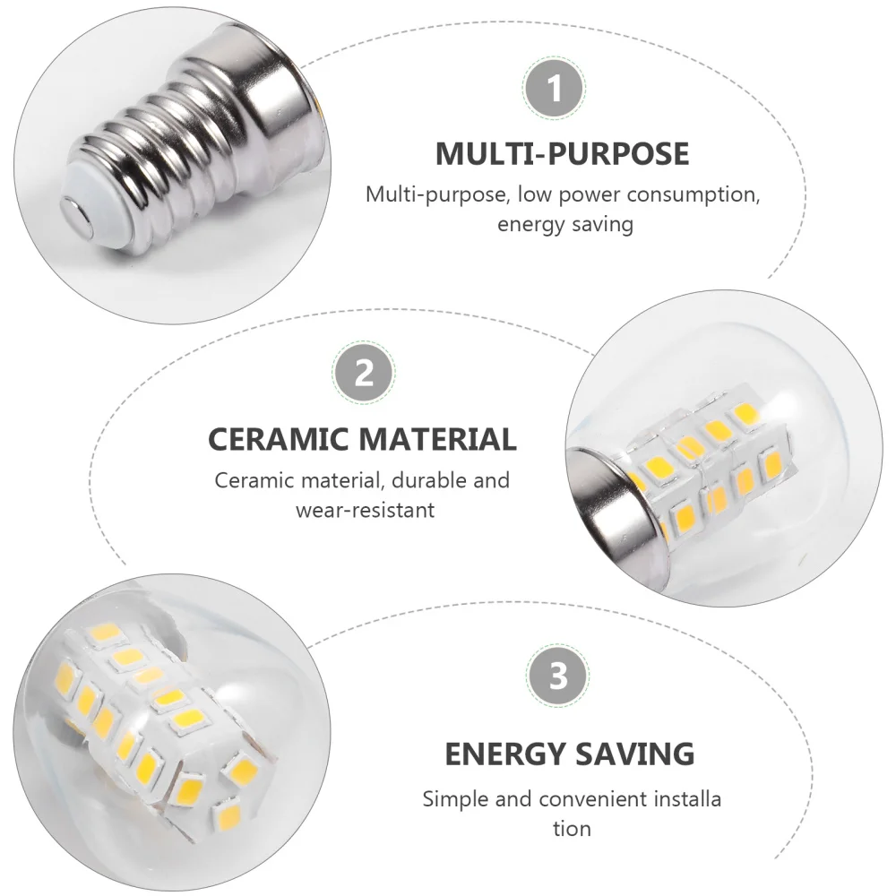 

2 PCS Refrigerator Light for Sewing Machine Home Appliance E14 LED Bulb