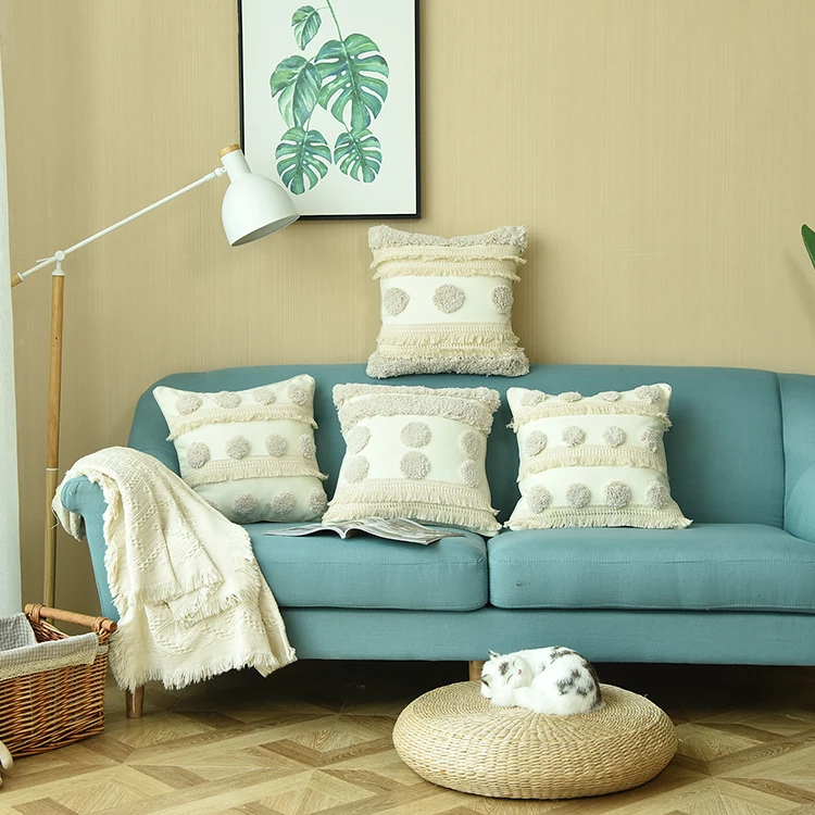 Домашний декор ручной работы индийская вышивка наволочка слоновая кость