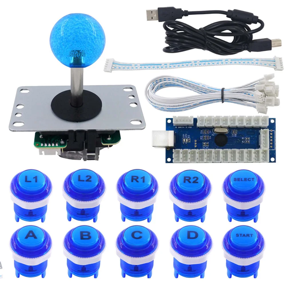 

DIY Kit Mechanical Keyboard Switch LED Button Arcade Joystick Controller Zero Delay USB Encoder PC MAME Retropie