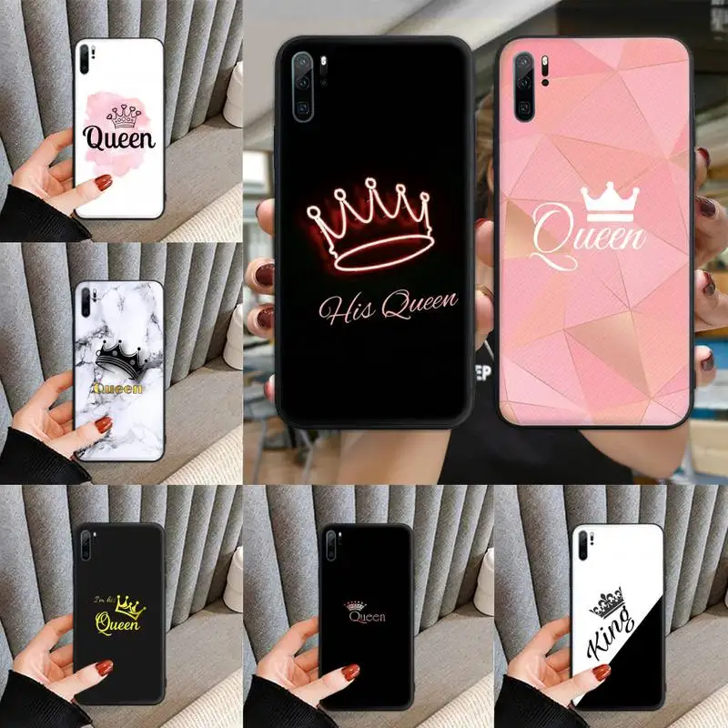 

King Queen Couple Lovers Phone Case For Huawei Mate 9 10 20x 30 40 Lite Pro Cover
