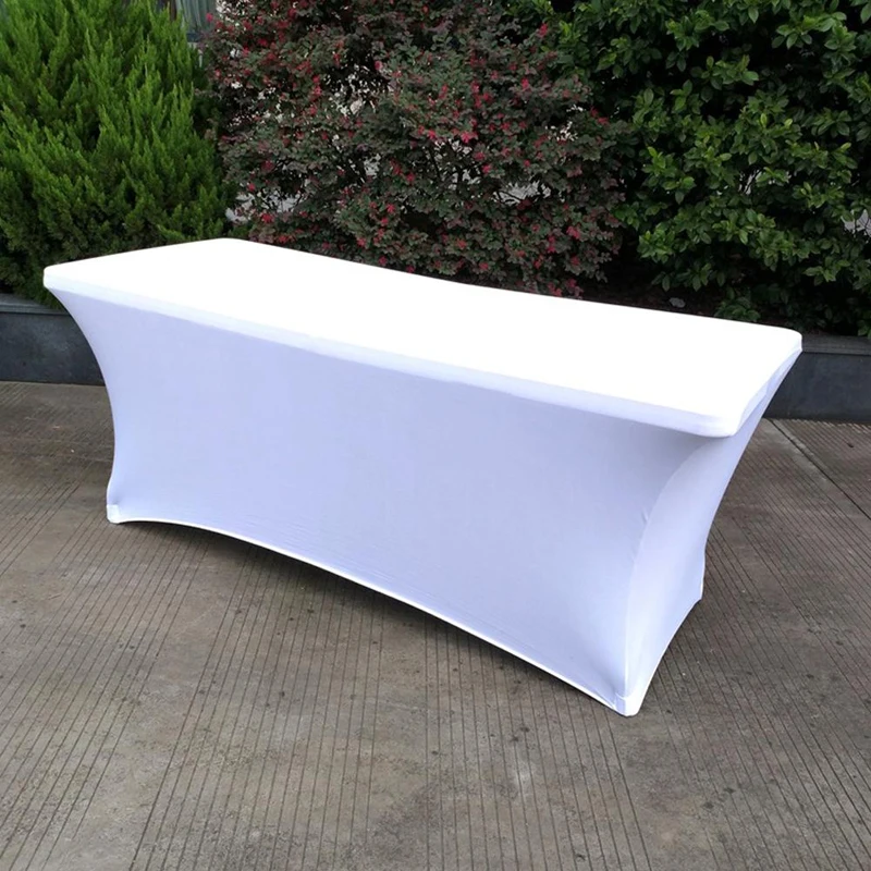 1pc elastic wedding dining decor rectangular spandex tablecloth stretch table cover elegant party 46 ft free global shipping