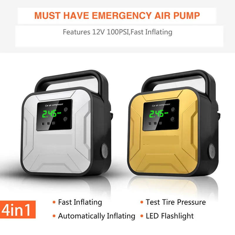 

Large Screen Car Tire Inflator Air Pump Portable Electric Car Air Compressor Mini Tire Inflator Auto Tyre Pump 12V Air Inflator