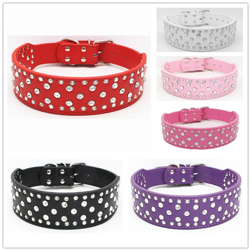 Ошейники для крупных собак стразы аксессуары товары домашних животных ошейник