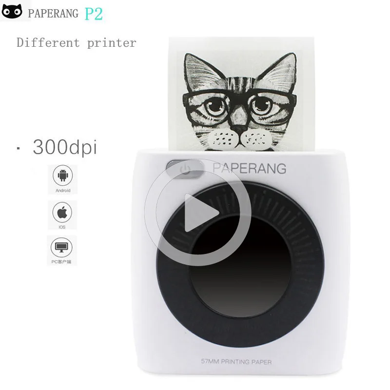 PAPERANG P2 карманный портативный мини-принтер с Bluetooth телефон фото 300id HD термопринтер этикеток для IOS Android Windows 1000 MAh