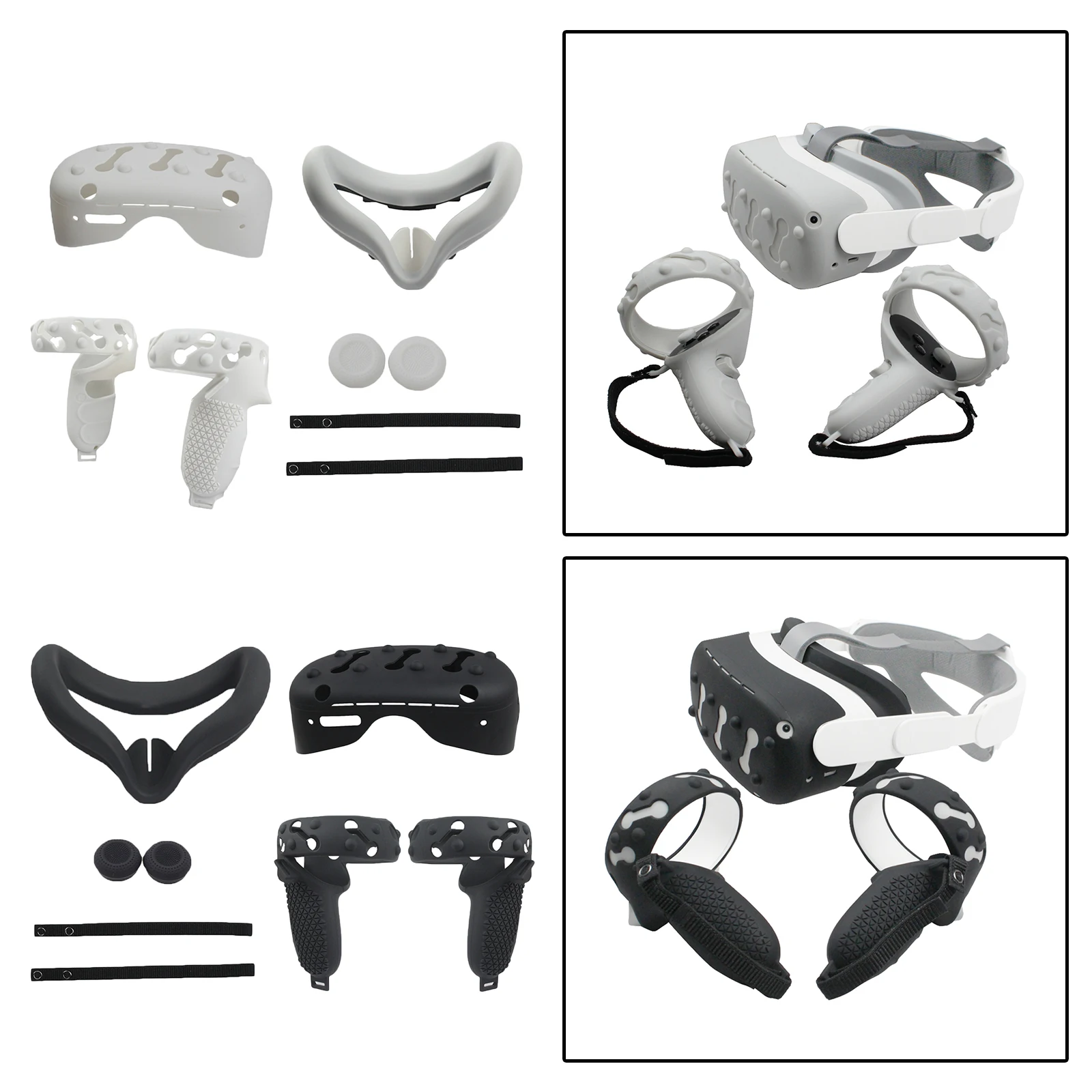 

Soft VR Face Cover Pad Handle Skin Bundle for Quest 2 Lightproof