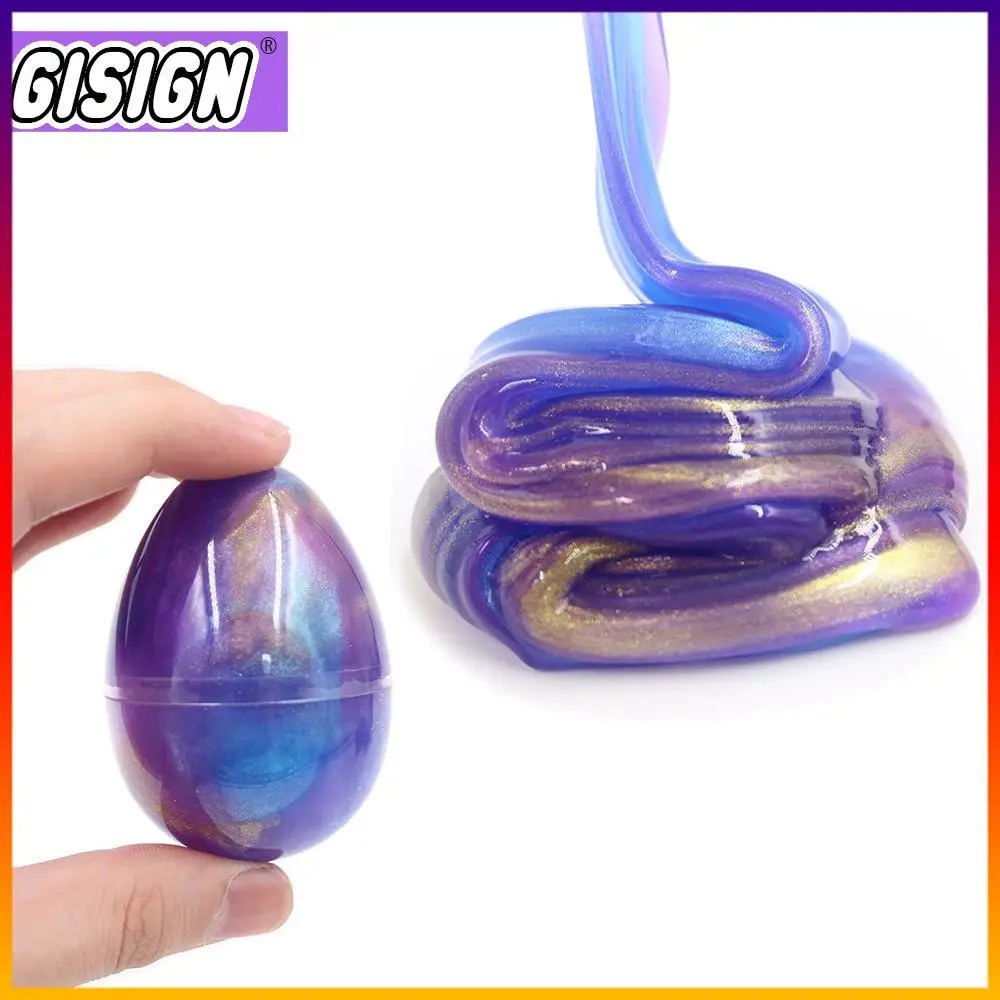 2Pcs mano DIY Popit Fidget limo masilla huevos galaxia limo blando juguetes del alivio de tensi&oacute;n para la fiesta de cumplea&ntilde;os de los ni&ntilde;os Favor antiestr&eacute;s-0