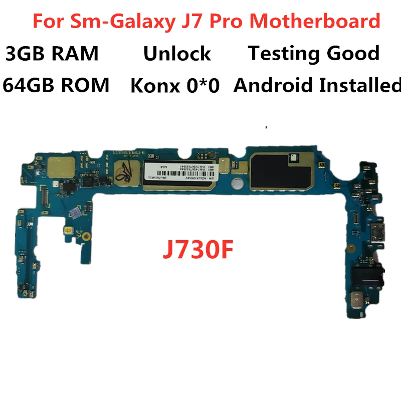 SamuelT оригинальная материнская плата для Samsung Galaxy J7 Pro разблокированная J730F 64GB logic