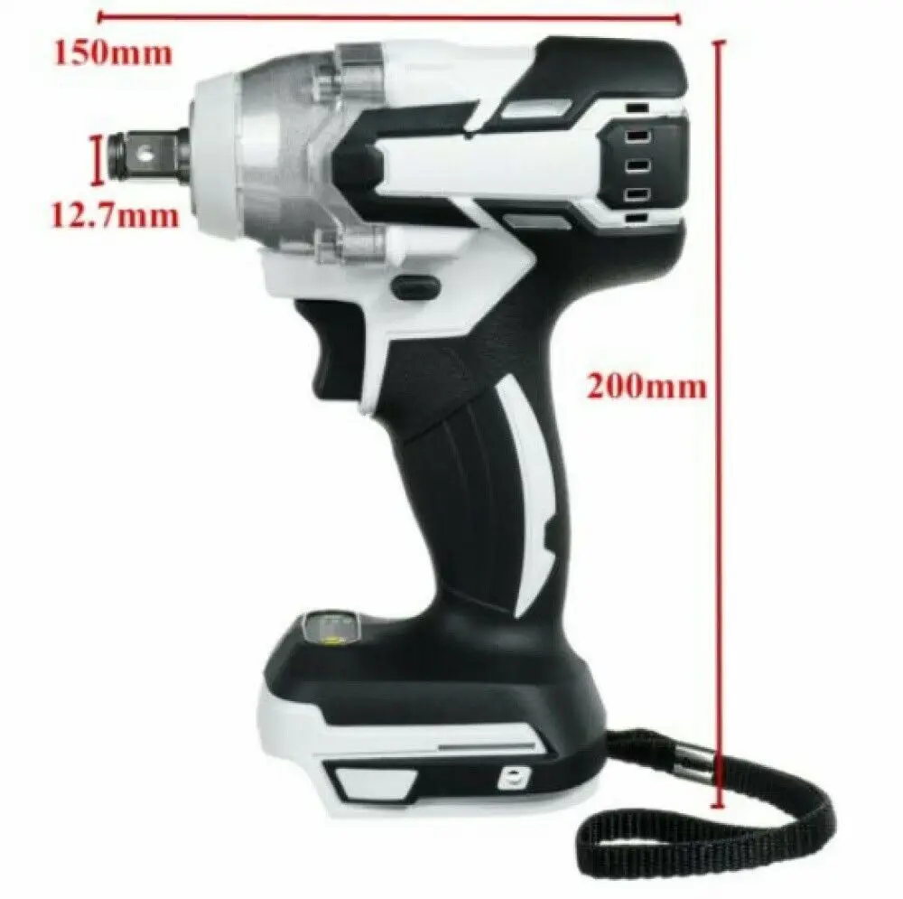 520nm 18v 1/2 Inch Cordless Brushless Impact Electric Wrench Rattle Gun Socket With Li-Ion Battery Hand Drill Power Tools | Инструменты