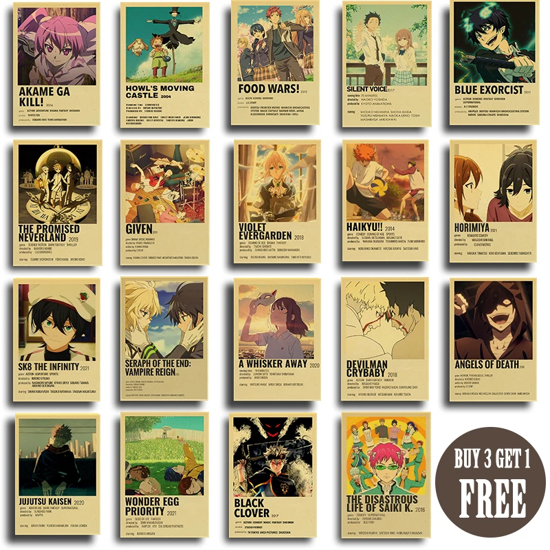 Винтажная аниме серия продовольственные войны/ваше имя/Haikyu!/отбеливатель ретро