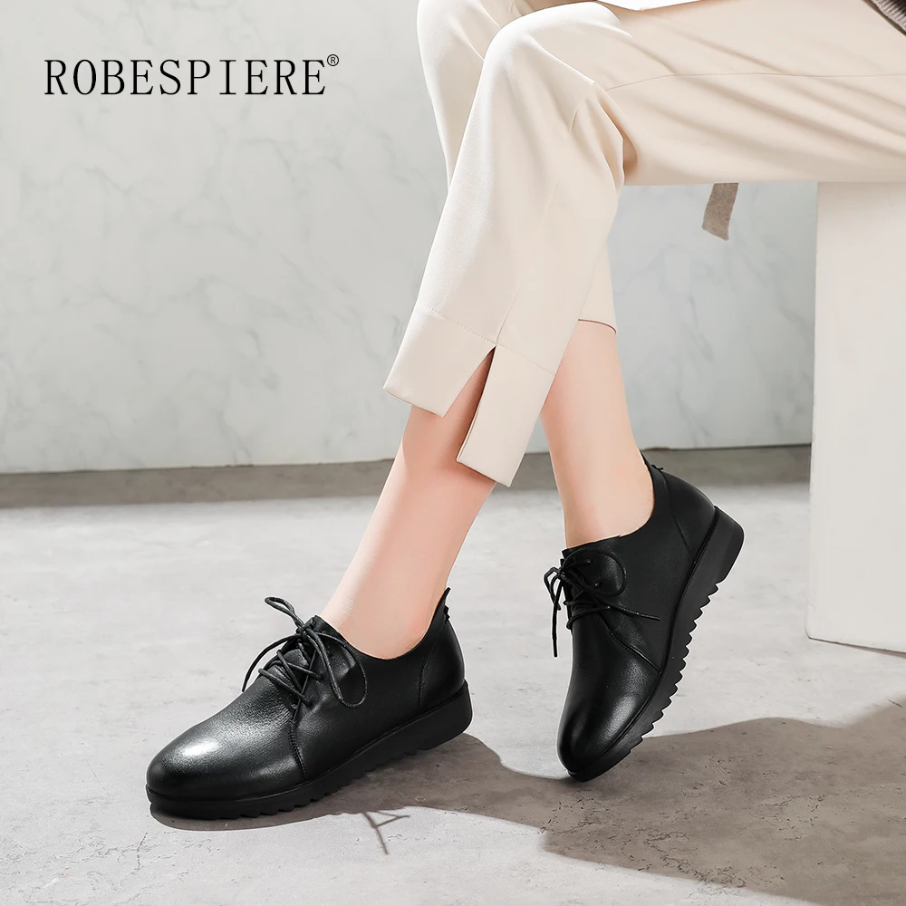 Туфли дерби ROBESPIERE женские натуральная кожа Нескользящие пригодные для носки на