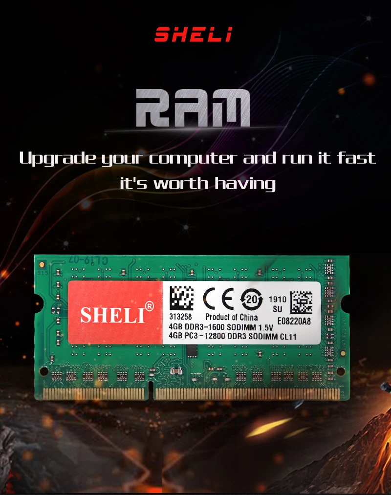 SHELI новые тетради память 4 Гб 1RX8 PC3-12800S DDR3 1600 МГц 1,5 V 204pin SO-DIMM CL11 памяти ноутбука