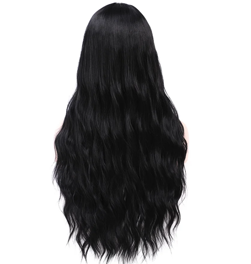 Черные синтетические парики для женщин FREEWOMAN парик с волнистыми волнами в