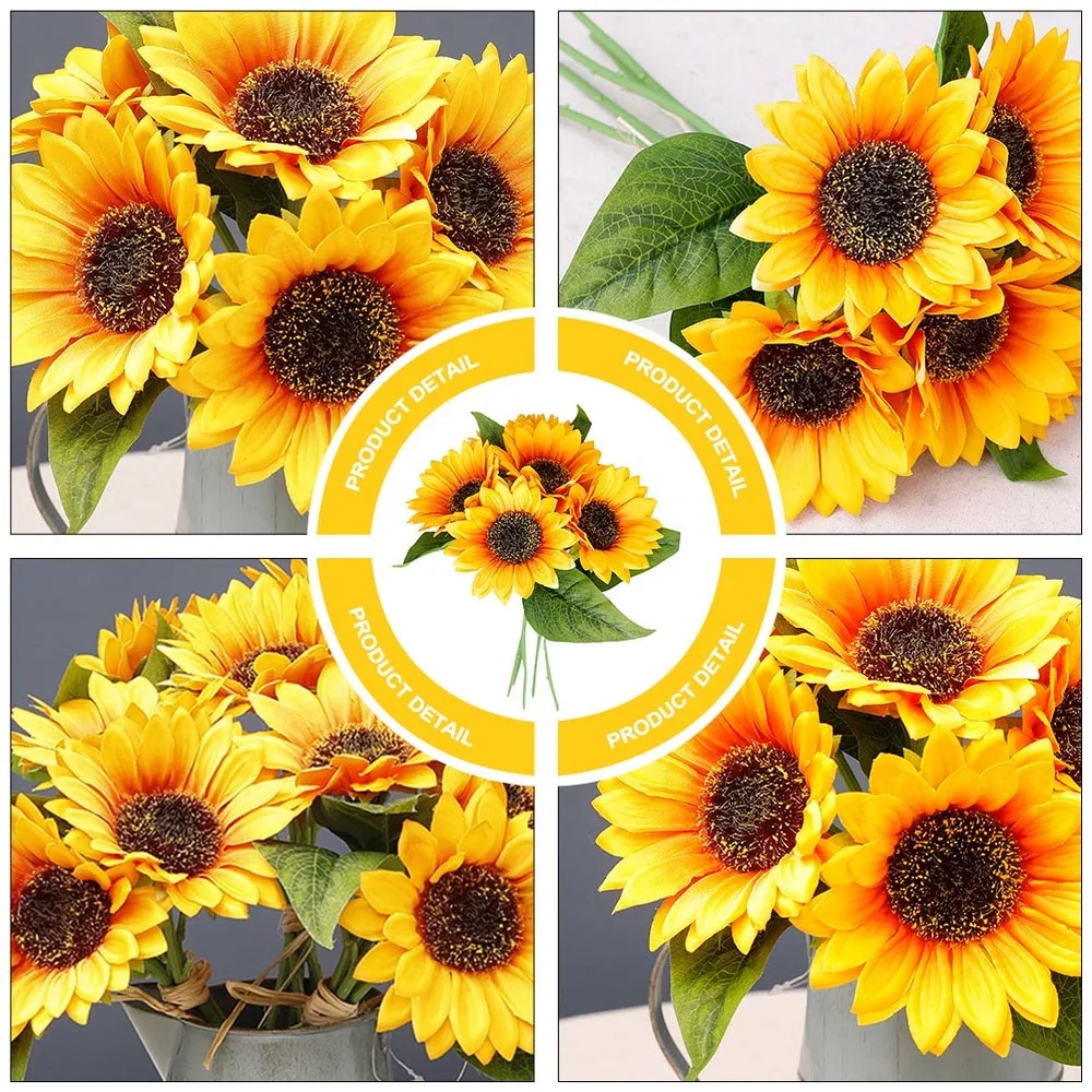 

2 Bunches Wedding Bridal Bouquet Simulation Sunflower Bouquet Wedding Decoration