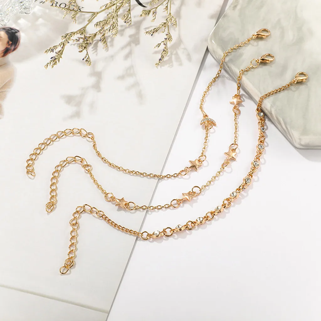 Женский модный браслет хит продаж простой изысканный звездная луна комбинация 3