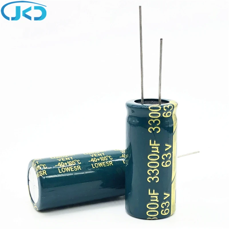 

2pcs 63V 3300UF 18*40mm high frequency low impedance aluminum electrolytic capacitor 3300uf 63V 20% capacitor
