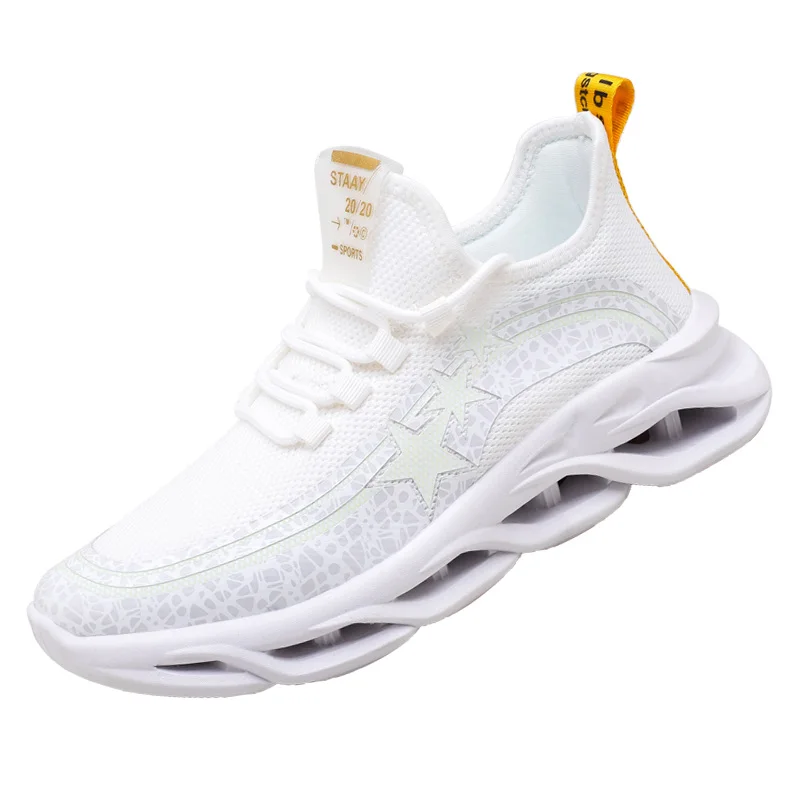 2020 Stylish Casual Male Shoes Adults Tennis Glowing Luminous Graffiti Blade Sneakers For Men Sports Lighted Mesh Footwear Man | Обувь