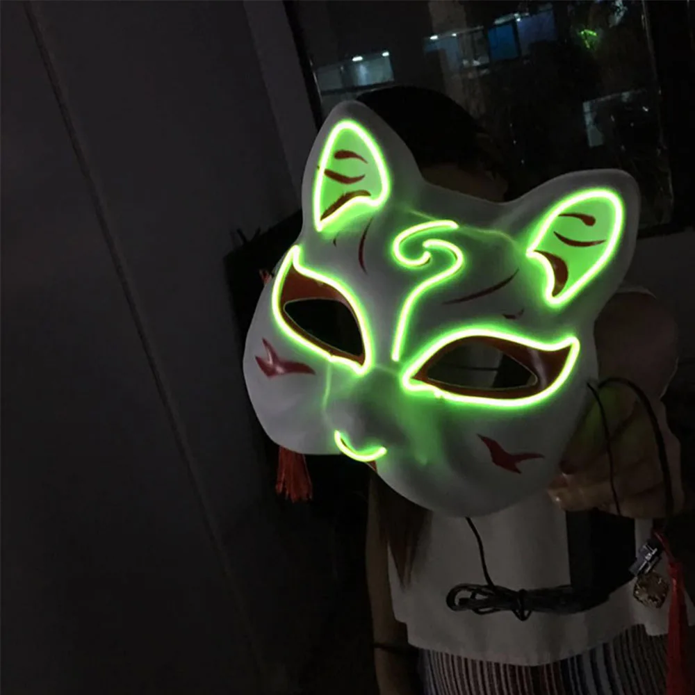 Творческий светодиодный светильник лиса маска Косплэй Хэллоуин Аниме DIY