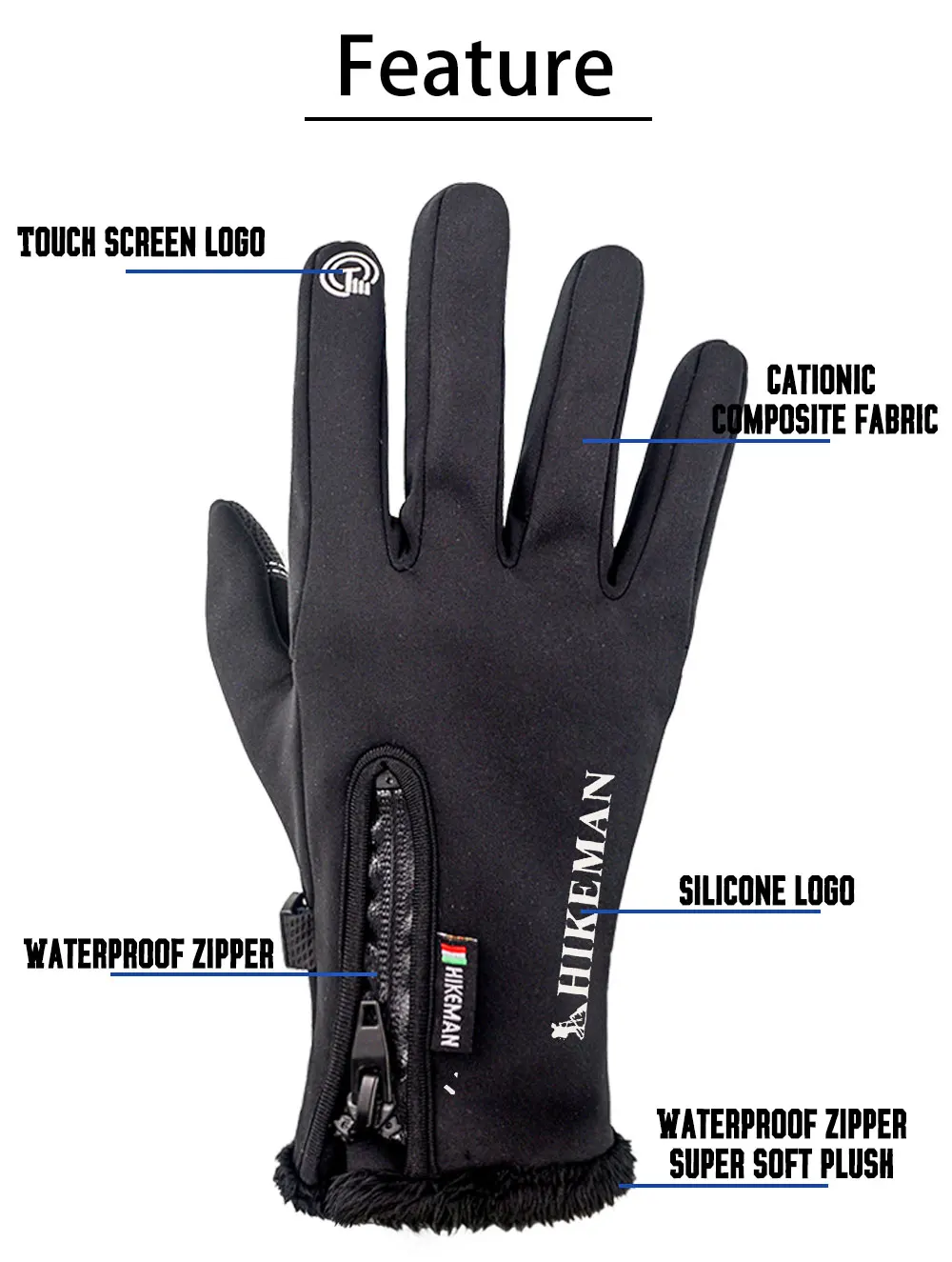 Перчатки унисекс из силикагеля теплые зимние варежки с Thinsulate подкладкой для