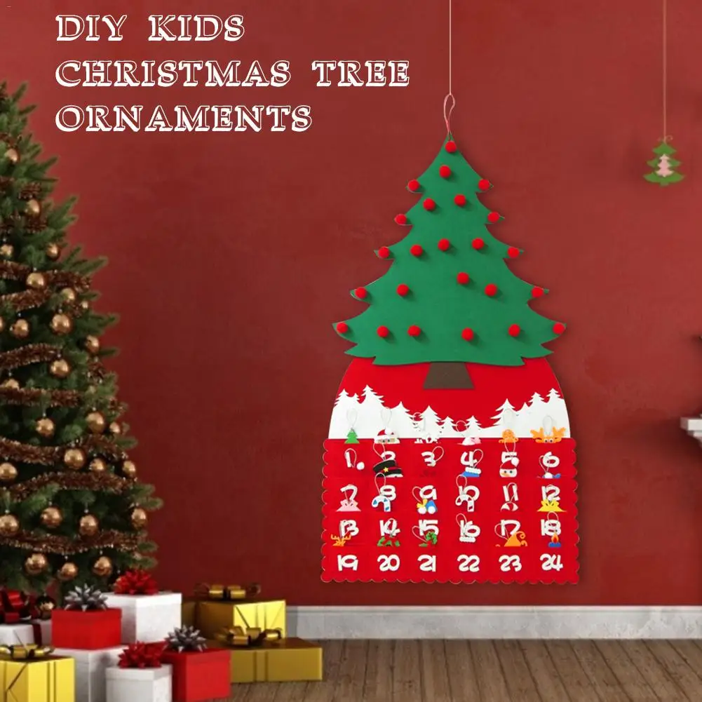 Войлочные Рождественские елочные украшения Адвент календарь Набор DIY