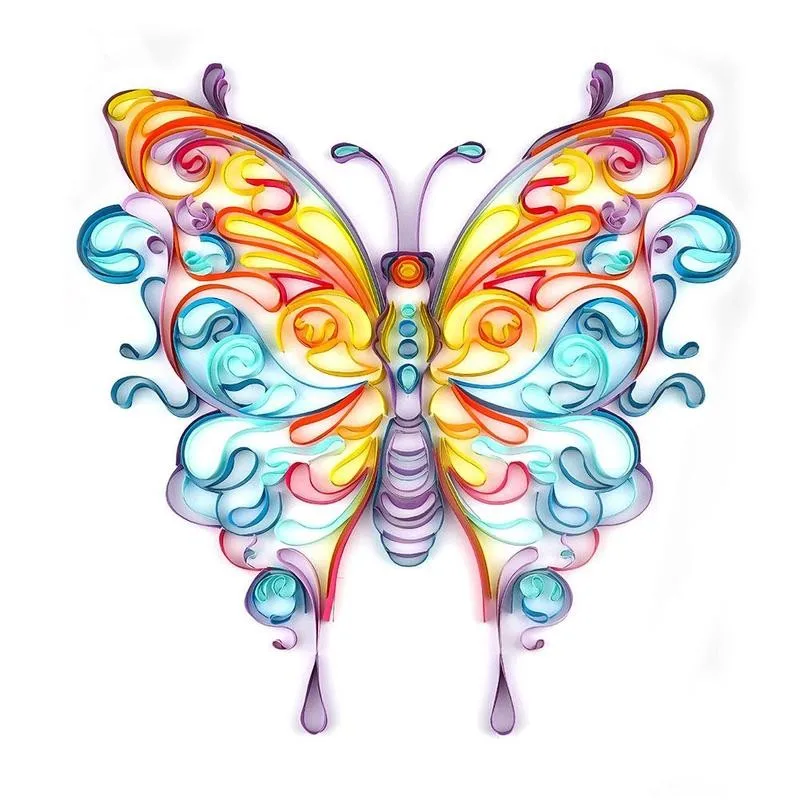 Бабочка самодельная бумага для карпа кволинг рисования оригами рукоделия клей