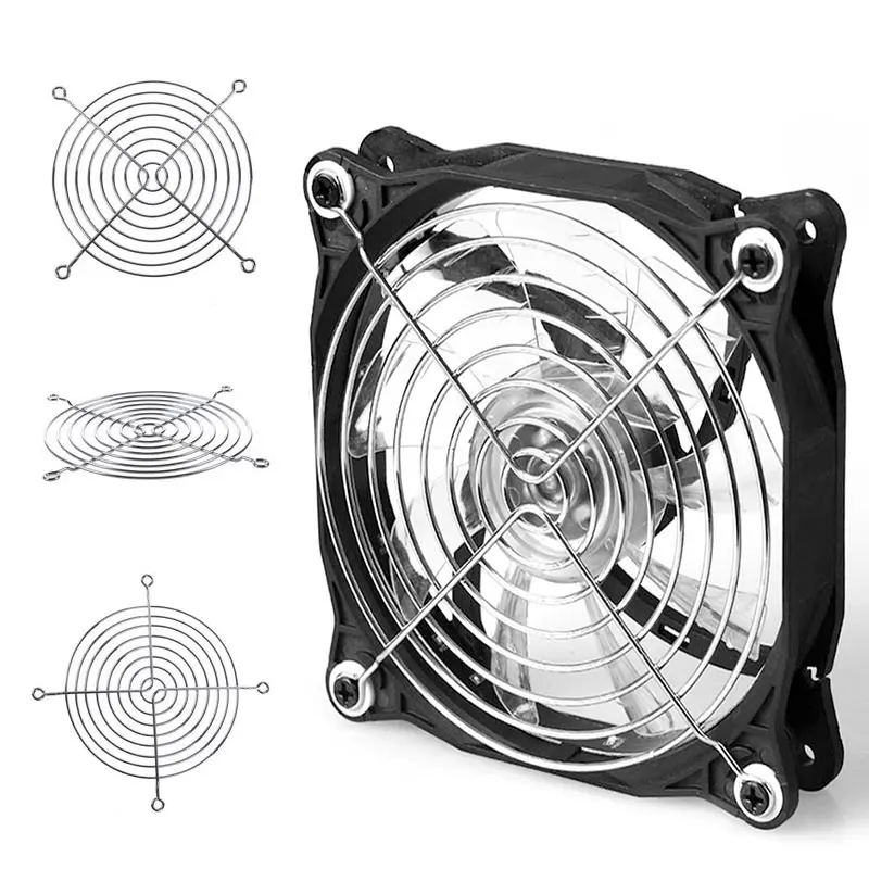 2 шт Горячий ПК вентилятор постоянного тока 120 мм 12 см Серебряный тон cpu Гриль