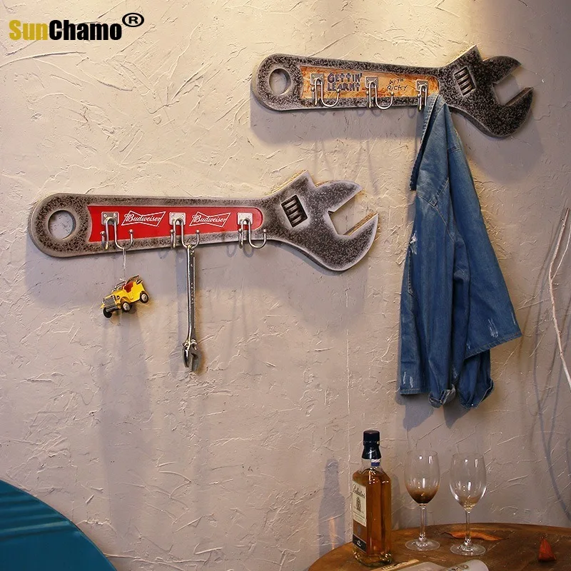 Ретро модель крюка гаечного ключа вешалка для одежды домашнее украшение Стены