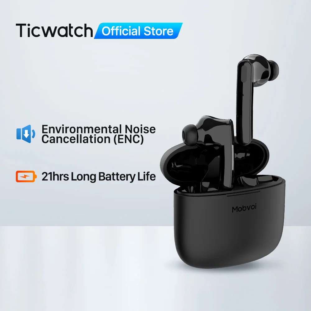 

Mobvoi Earbuds ANC True Wireless Earphones Active Noise Cancellation Bluetooth 5.0 IPX5 Waterproof Up to 21 Hours Battery Life