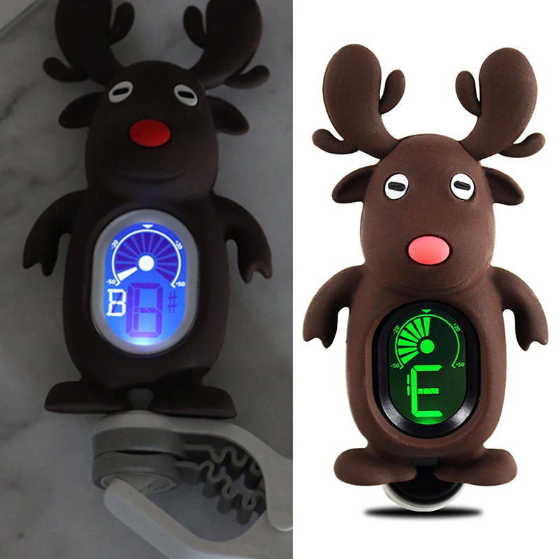 1 шт. симпатичный мультяшный олень Зажим тюнер ЖК дисплей для гитары