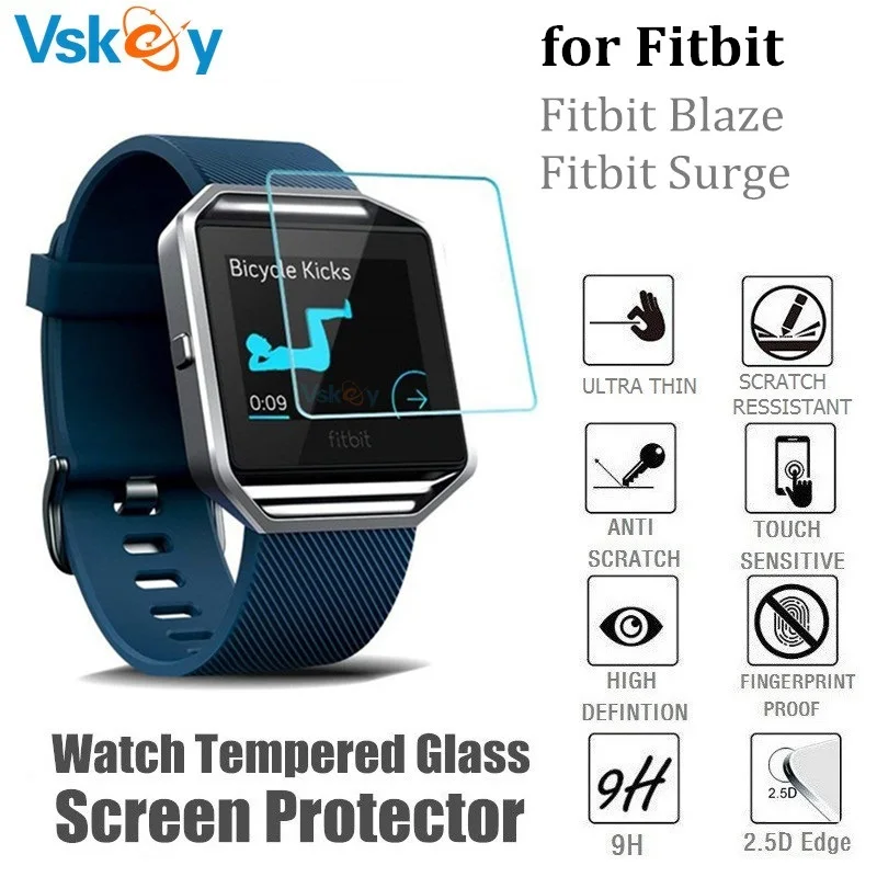 VSKEY 10 шт. закаленное стекло для Fitbit Blaze/стабилизатор напряжения Защита экрана