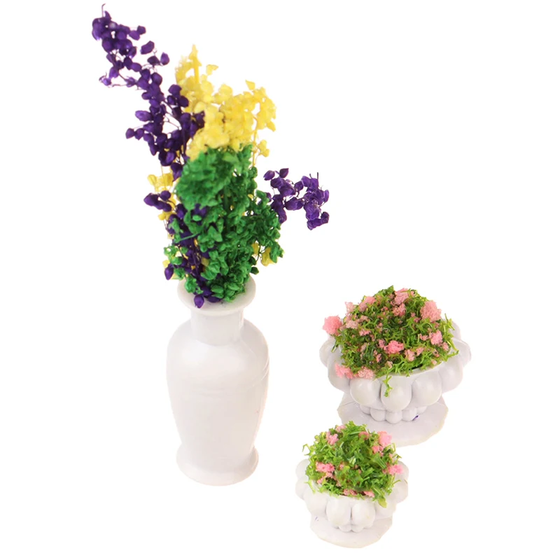 

1:12 Dollhouse Miniature Green Plant In Pot Model Garden Decor Accessories