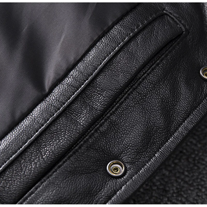 

2021 Black Casual Style Genuine Leather Vest Men Large Size 3XL Single Brested Real Natural Sheepskin Slim Fit Autumn Warm Coat