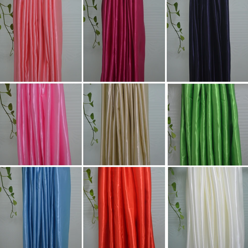 

16 Colors Satin Floor-to-ceiling Window Curtain For Living Room Modern underlay Blackout translucent Bedroom Curtain Home Decor