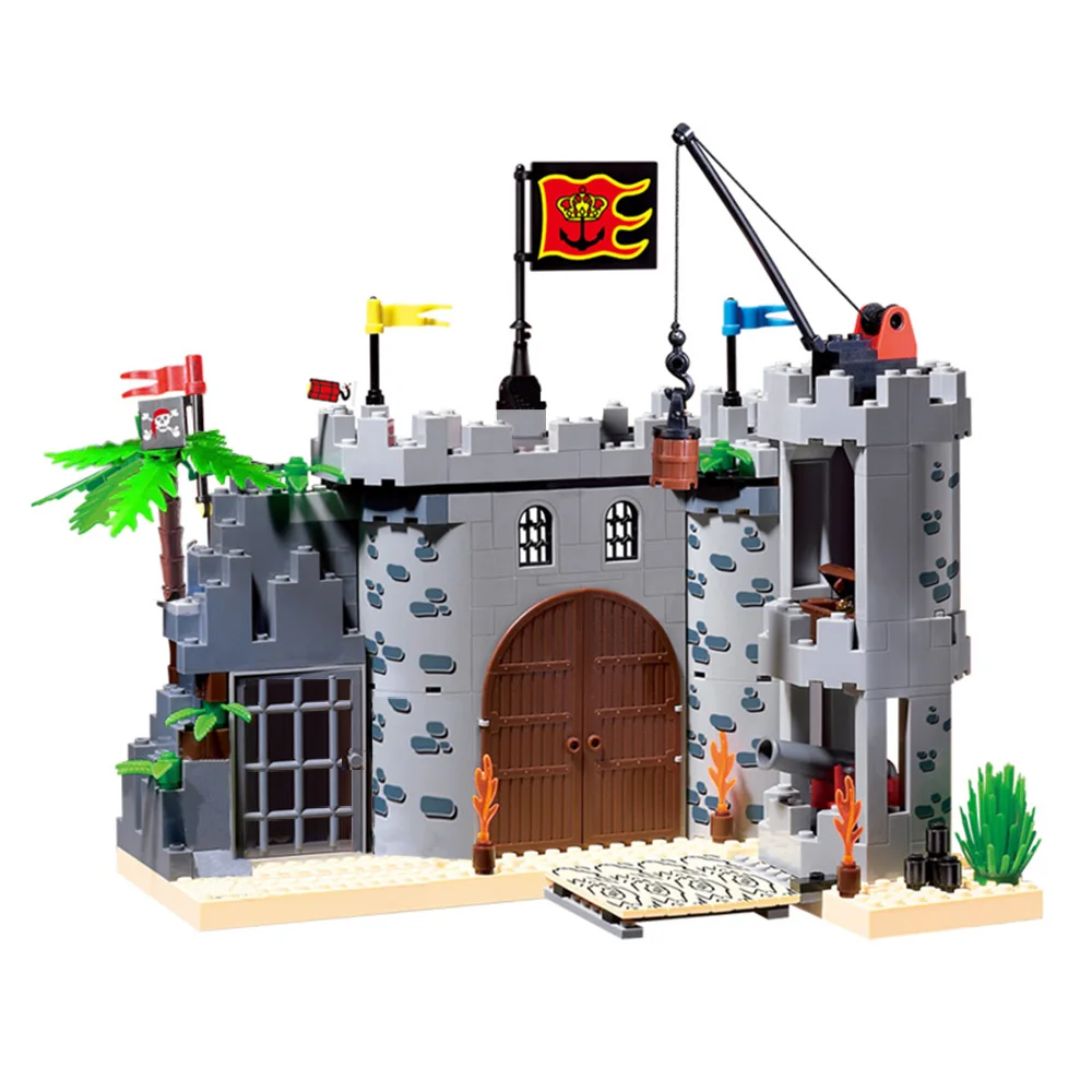 Развивающий строительный блок пиратский замок грабить казарму Обучающие