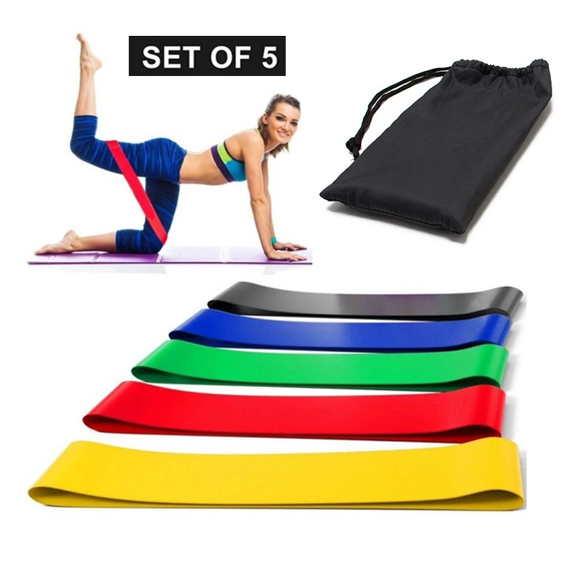 

5PCS/set Yoga Resistance Bands Loop Training Workout Flexbands Elastic Bands For Fitness Stretching Home Exercise Equipment