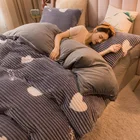 Твердые Цвет бархат пододеяльник для домашнего использования зимой тепло плотное постельное белье набор Спальня набор Твин Queen король пододеяльник