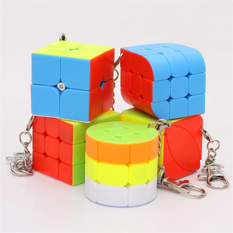 

Zcube KeyChain Mini 2x2 3x3 Trihedron Cylinder Magic Cube Creative Cube Hang Decorations - Colorful